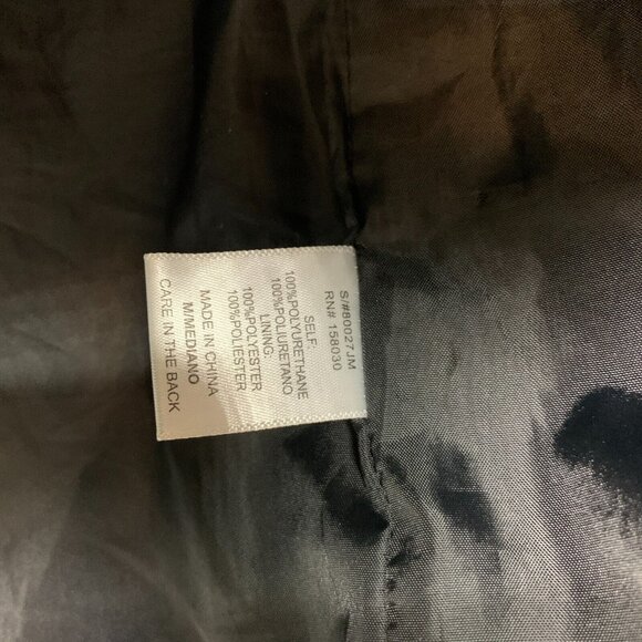 Love Tree Blazer Black Faux Leather Double Button Lined Jacket - Picture 6 of 9